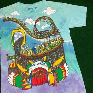 Vintage Liquid Blue Grateful Dead Shirt Mens L Blue Purple Tie Dye 1993 90s Logo